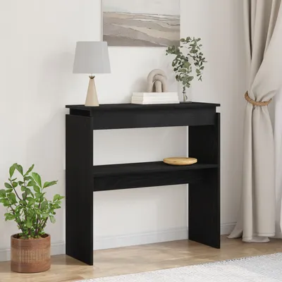 Produktbild von Konsolentisch Schwarz Eiche 80x30x80 cm Holzwerkstoff, Beistelltische DesignMöbel Neu