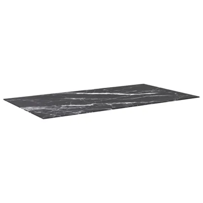 Produktbild von vidaXL Tischplatte Schwarz 120x65 cm 8 mm Hartglas in Marmoroptik