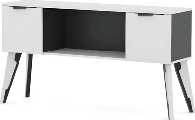 Produktbild von Büroschrank Beistellschrank Nachtschrank mit Schubladen Weiß-Schwarz