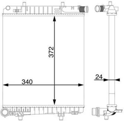 Produktbild von MAHLE CR 1591 000S Kühler Wasserkühler Motorkühler für OPEL Vivaro A Kastenwagen (X83) Vivaro A Combi (X83) Vivaro A Pritsche / Fahrgestell (X83)