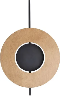 Produktbild von Wandlampe Holz Metall GX53 80 cm hoch Schwarz Natur 2-flammig Modern Wandleuchte