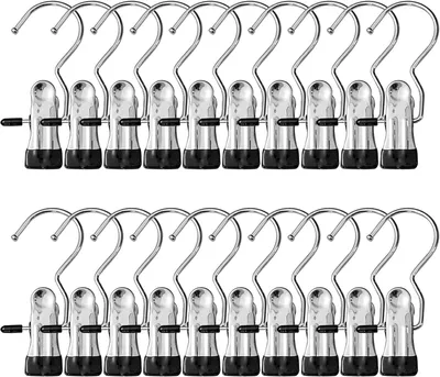Productafbeelding van Omgoods - Set van 20 Kledinghangers met Clips voor Organisatie