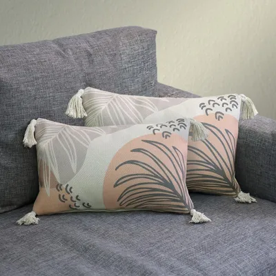 Image de Ensemble de 2 taies d'oreiller avec motif de feuilles