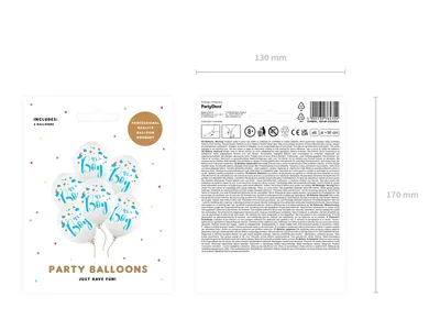 Produktbild von Luftballons mit Aufschrift It's a Boy 30cm weiß blau gold 6er Set