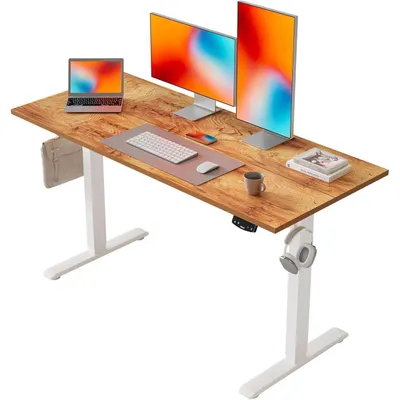 Produktbild von Höhenverstellbarer Schreibtisch 110 x 60 cm Elektrisch mit Memory-Funktion Hellbraun