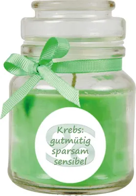 Produktbild von HS Candle "Sternzeichen" Duftkerze Kokos im Bonbonglas ( Krebs ) - viele Motive zur Auswahl, 120g - Brenndauer bis zu 30 Std - Cancer