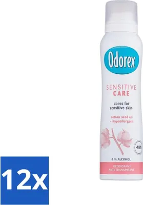 Immagine prodotto di Odorex Deodorante Spray Sensitive Care 150 ml - Confezione risparmio - 12 pezzi