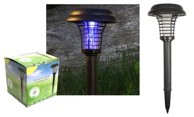 Zdjęcie produktu dla Lampka solarna wbijana ogrodowa lampa owadobójcza 2w1 dwa tryby LED UV białe światło IP65 na taras balkon działkę