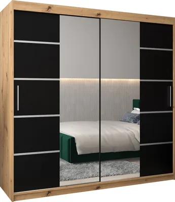 Produktbild von Kleiderschrank, Schiebetürenschrank Schlafzimmer, Schrank mit Spiegel VERONA 4 200 cm