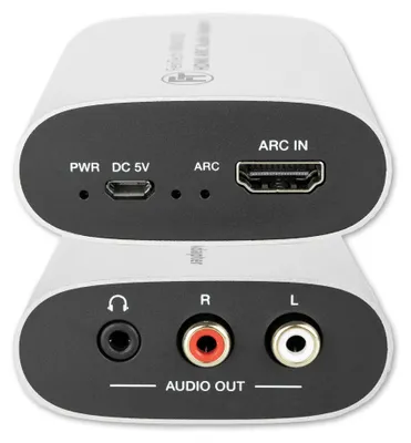 Obrázek produktu pro FeinTech VMA00102 HDMI ARC Audio Extractor adaptér pro TV s ovládáním hlasitosti pro sluchátka Stereo systém Cinch AUX jack 3,5 mm