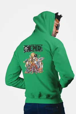 Produktbild von D&B Unisex Hoodie ZIPMO00038 One Piece Grün-Größe XL