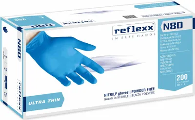 Obrázok produktu pre Reflexx N80B nitrilové rukavice bez prášku, 100 % bez latexu, 3,2 g, kat. 3, 100 kusov, L