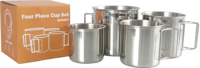 Produktbild von INF Edelstahlbecher-Set - Tragbare Campingbecher