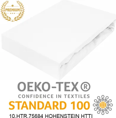 Produktbild von Spannbettlaken Jersey Bettlaken Betttuch Laken mit Gummizug 100% Baumwolle 90x160 cm WEIß PREMIUM