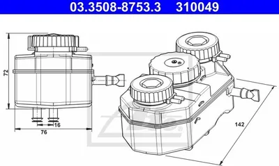 Produktbild von ATE Bremsflüssigkeitsbehälter 03.3508-8753.3 passend für MERCEDES-BENZ SL (R107)