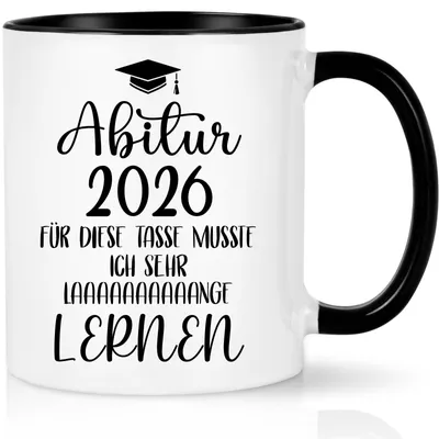 Abitur 2025 Kaffeebecher – Geschenk für Absolventen – 320 ml, Schwarz