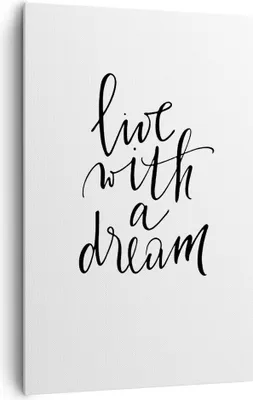 Produktbild von Bild auf Leinwand - Leinwandbild - Einteilig - Handschriftlich Live Ein Traum - 80x120cm - Wand Bild - Wandbilder - Leinwanddruck - Wanddekoration - Leinwand bilder - Wandbild - PA80x120-4423