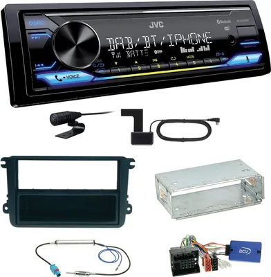 Produktbild von JVC KD-X472DBT DAB+ Bluetooth Einbauset für Golf 5 6 Passat 3C CC B7 Touran