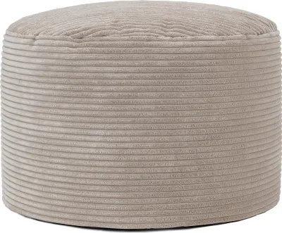 Produktbild von icon Runder Sitzpuff Milano, Beige, Cord Sitzsack Hocker, Groß Fußhocker Für Das Wohnzimmer, Sitzkissen - Hergestellt in Deutschland