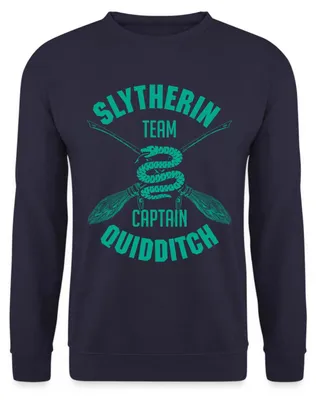 Produktbild von Spreadshirt Harry Potter Slytherin Quidditch Wappen Uni Pullover, XXL, Navy