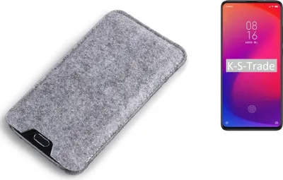 Produktbild von K-S-Trade Filz Handyhülle kompatibel mit Xiaomi Mi 9T Pro Schutzhülle Filztasche Filz Tasche Case Sleeve Handy Hülle Filzhülle grau