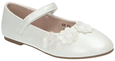 Produktbild von American Club AK01, Mädchen Ballerinas Klettverschluss Leder-Einlegesohle bequem, Weiß 31