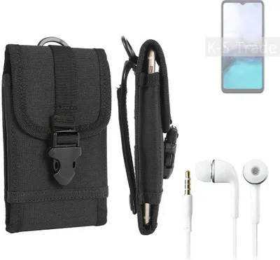 Produktbild von K-S-Trade Holster Schutz Hülle kompatibel mit HiSense R12 5G Gürteltasche Handy Hülle Tasche outdoor Seitentasche schwarz 1x + Kopfhörer