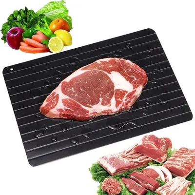 Auftauplatte Beschleunigt Auftauprozess - Aluminium - Küchen Gadget - Geeignet für Fleisch/Fisch/Gemüse - Einfach zu