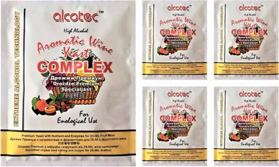 Produktbild von HUGBERT Weinhefe, Aromatic Wine Complex, Turbohefe, Alkohol, Gärhefe, Wein, 5 Stück