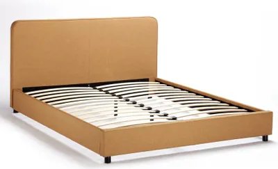 Immagine prodotto di Letto matrimoniale completo in tessuto con rete Queen Size 160x190 cm Zurich King - Beige