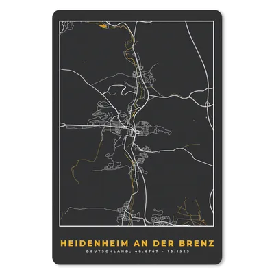 Produktbild von MuchoWow® Mauspad Mousepad Karte - Stadtplan - Heidenheim an der Brenz - Deutschland - Gold 18x27 cm - Mousepads - Maus Mat - Pad - Mausunterlage