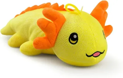 Produktbild von Kuscheltier Axolotl 30 cm gelb – Weiches Plüschtier, Stofftier