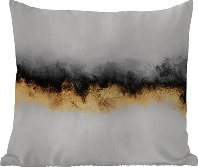 Produktbild von MuchoWow® Outdoor Kissen - Gold - Chic - Abstrakt - Schwarz - Weiß - Luxus - 50x50 cm - Wetterfest - Lounge Kissen - Komfortabel - Kissen mit Bild