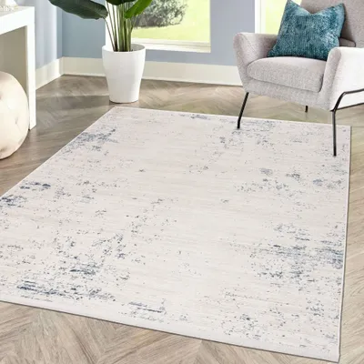 Obrázok produktu pre Abstraktný koberec do obývačky| vysokokvalitný a elegantný| modrá a biela Veľkosť - 120 x 170 cm