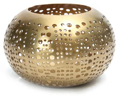 Immagine prodotto di Bazar Bizar Portacandela in ottone oro 16x16x10 cm