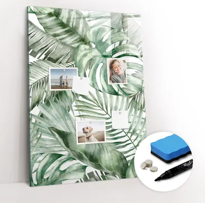 Produktbild von Magnetpinnwand Memoboard - Zubehörsatz - Schwarzer Marker + Schwamm + Magnete - 70 x 100 cm - Aquarellblätter