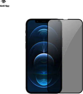 A smartphone with a privacy screen protector placed over it.