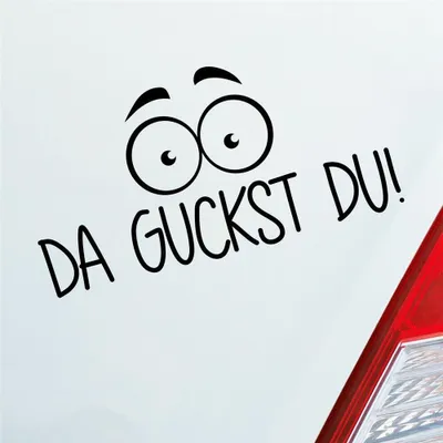 Produktbild von Auto Aufkleber Da guckst du! Augen wundern 19,4x10 cm Schwarz Matt Sticker Heckscheibenaufkleber