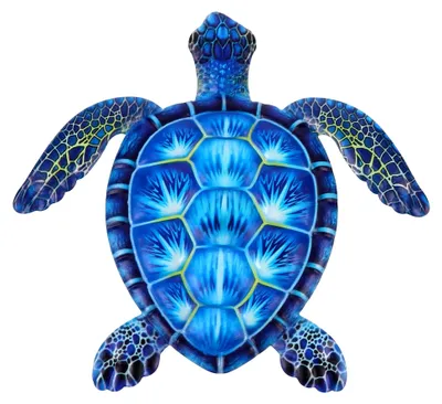 Produktbild von Wanddekoration Schildkröte aus blauem Eisen, 30,5 cm, für Wohnzimmer, Garten, Balkon und Schlafzimmer