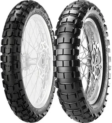 Productafbeelding van Een set Pirelli banden: 120/70-19 60T + 170/60-17 72T, type SCORPION RALLY M+S
