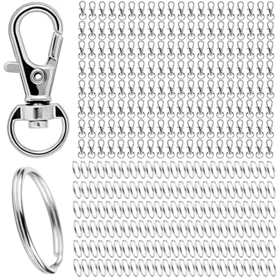 Image de Omgoods - Porte-clés en acier inoxydable - avec mousqueton - Petit - 320 pièces - Durable