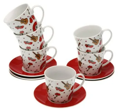 Obrázok produktu pre Sada porcelánových šálok na kávu (6 kusov)