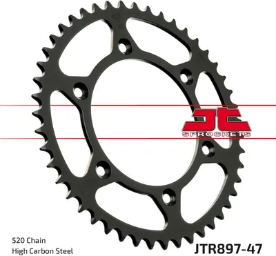 Produktbild von Kettenrad 47 Zähne Teilung 520 Typ JTR897 SCHWARZ für Gas Gas / Husaberg / Husqvarna / KTM / SWM