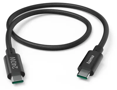 Produktbild von Hama Full-Featured, 1,5 m, USB C, USB C, USB 3.2 Gen 1 (3.1 Gen 1), 5 Gbit/s, Schwarz