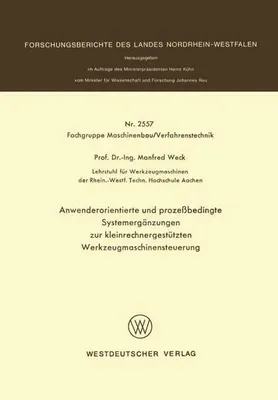 Obrázek produktu pro Anwenderorientierte und prozeßbedingte Systemergänzungen zur kleinrechnergestützten Werkzeugmaschinensteuerung