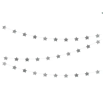 Obrázok produktu pre Girlanda Hviezdy 3,6m, strieborná Party Deco