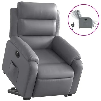 Image de vidaXL Fauteuil relax releveur électrique gris similicuir
