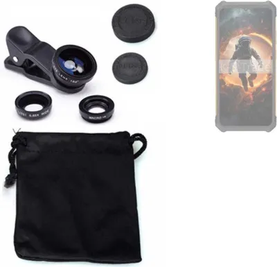 Produktbild von K-S-Trade Smartphone Kamera Linsen Set Kompatibel mit Cubot KingKong ES 3in1 Clip-On Kamera Adapter Macro Weitwinkel FishEye Fischauge Objektiv Linse