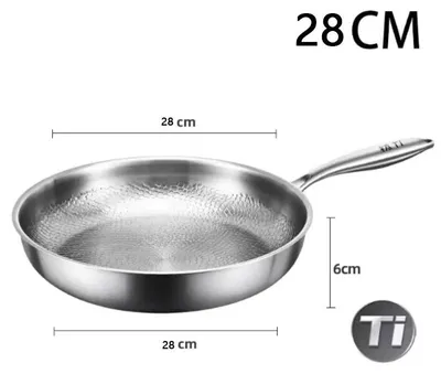 Obrázek produktu pro Nerezová pánev – průměr 28 cm – s nepřilnavým povrchem bez povrchové úpravy – s reliéfní strukturou připomínající rybí šupiny