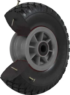 Produktbild von Sackkarrenrad PolyurethanRad 260x85 mm 3.00-4 75 mm zentrierte Nabe Ø 20 mm grau Vollgummi Bollerwagen